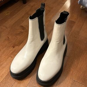 Marc Fisher White Platform Boot